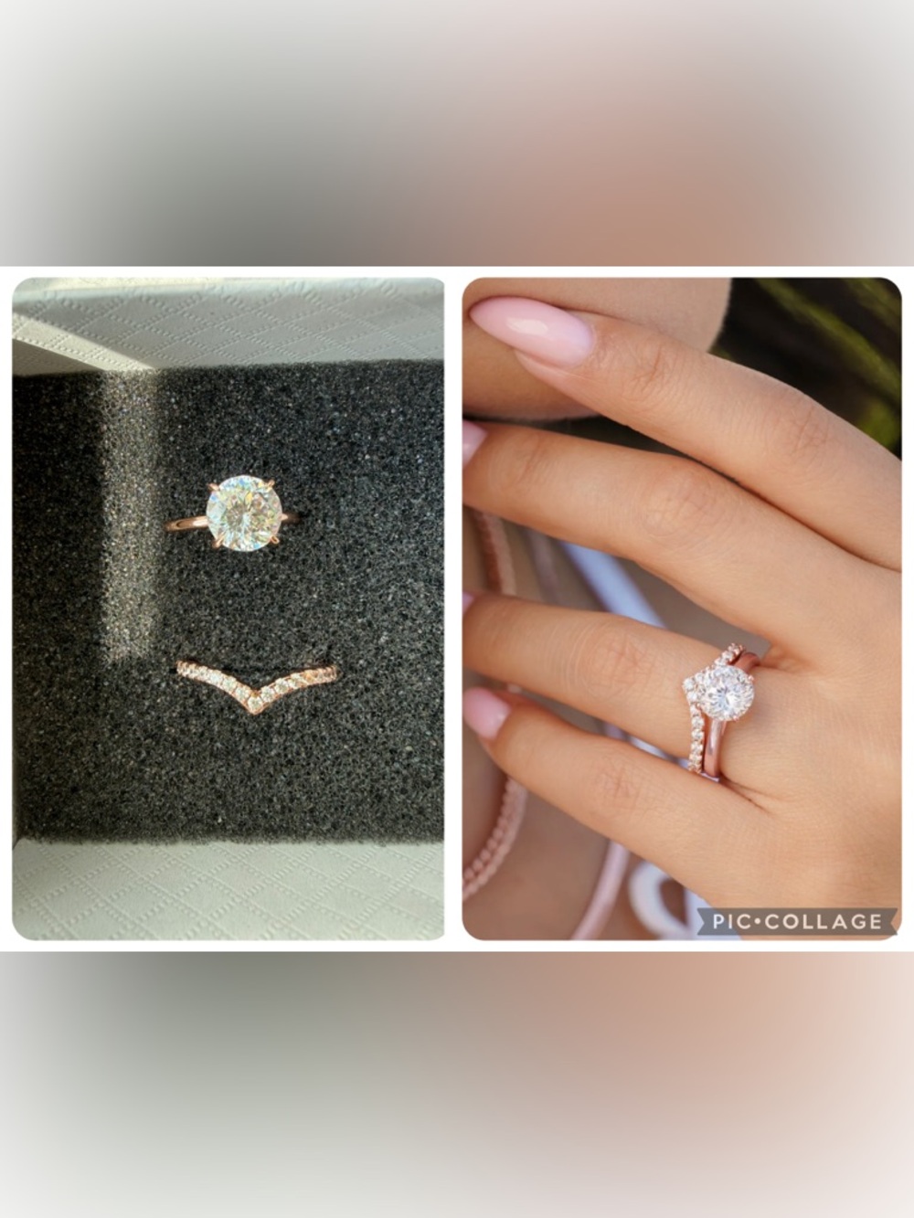 The Zoey/chelsea Rose Gold rings